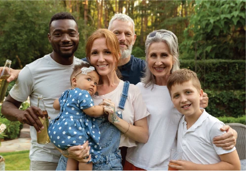 Happy family smiling together