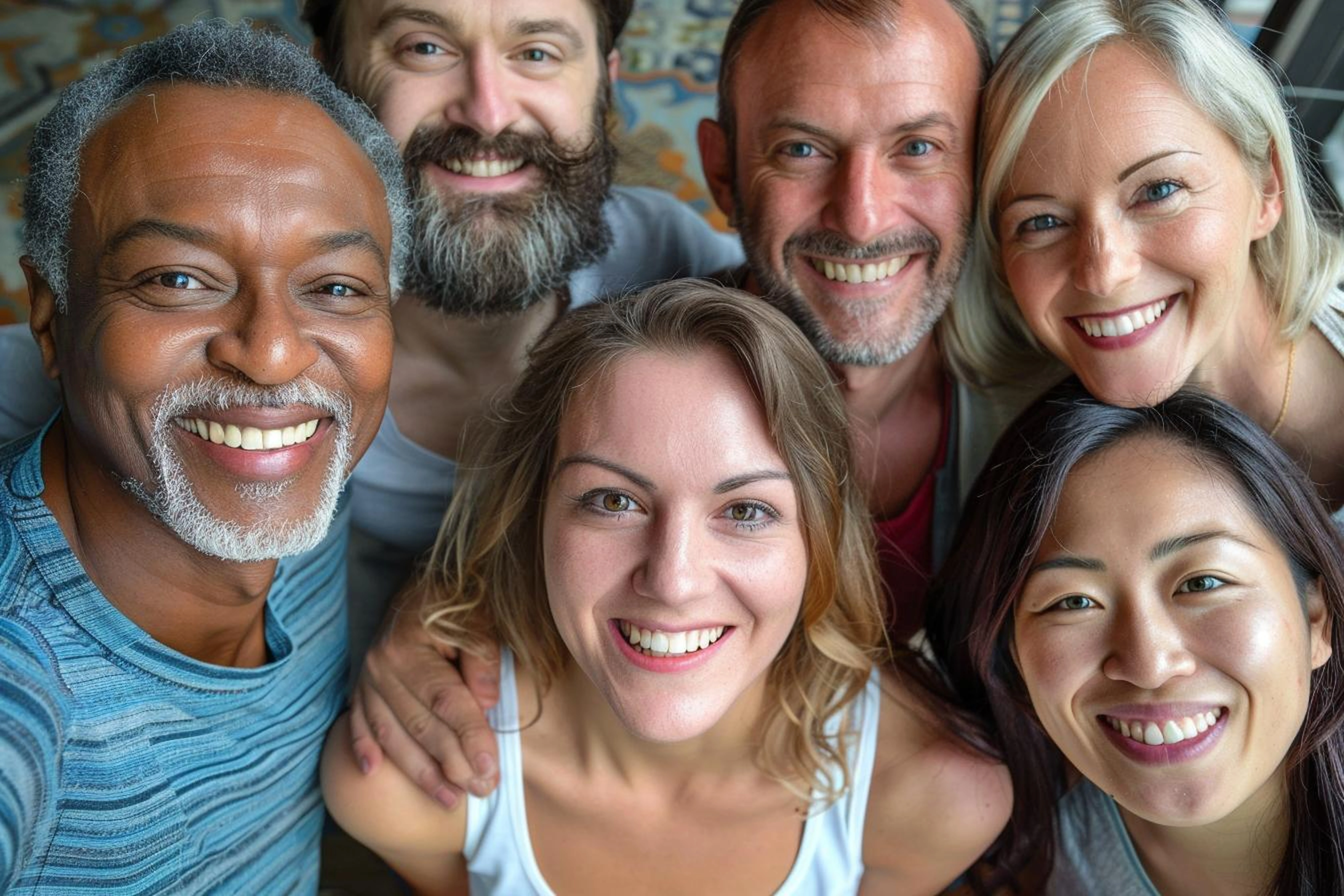 Group of adult patients smiling